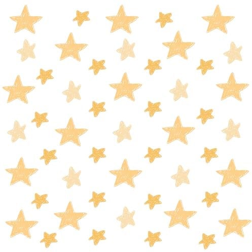Muralo - Wandtattoo Kinderzimmer Mädchen und Junge,Sternchen gelb - Wandsticker Wanddeko Babyzimmer, Wandaufkleber Deko Sternchen Set- Br.60cm x Hö.30cm