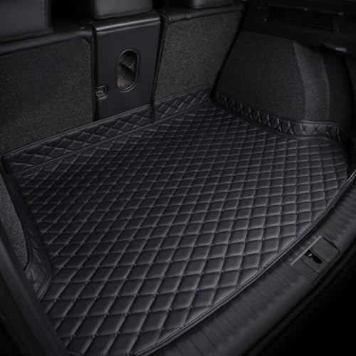 YJPHR Auto Leder Kofferraumwanne für Golf 8/GTE/GTI/GTD/Clubsport, Wasserdicht Antirutsch Kofferraum Schutzmatte, Schwarz, A