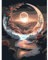 feelive Paysage Peinture par Numéro pour Adulte, Lune DIY Kit de Peinture à l'huile sur Toile Bricolage pour Enfant Débutants Avec Pinceau Pigment Acrylique 30x40cm