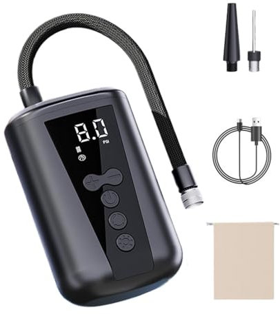 Shaersu Electric Air Ball Pump | Digital Smart Air Pump with LED Light | Basketball Inflator with 2 Needles and Storage Bag