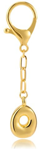 Mikovivi Porte Clés Initiales pour Femmes, Breloques Initiales Dorées Sacs Porte Clés Lettres à la Mode Breloques Lettres Personnalisées en Cuivre pour Sacs à Main (O)