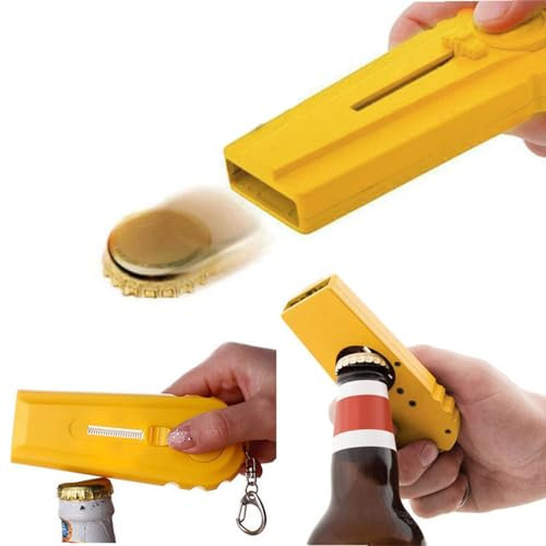 2 Stück Bierflaschenöffner Cap Launcher Shooter Cap Zappa Flaschenöffner - Kronkorkenschleuder Kronkorken Öffner Bier Bieröffner über 5 Meter,Bier Tag Geschenke
