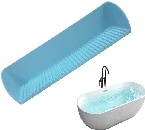 Tub Splash Guard | Silicone Bathtub Edge Water Guard,with Strong Suction Cups, Space-Saving Multi-functional Bath Toy Tray Organizer for Shampoo Brush