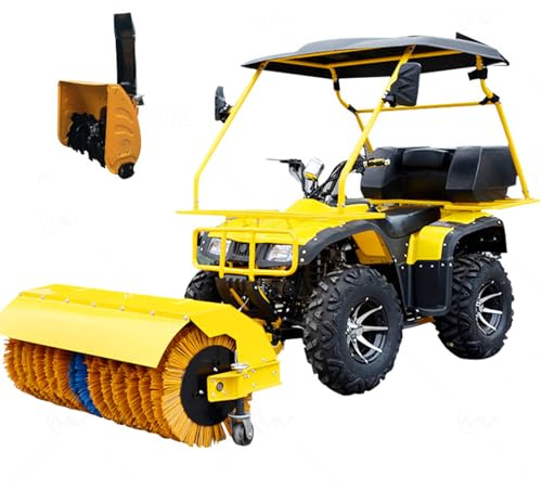 Four-Wheel Drive Snow Removal Vehicle Road Snowplow, Snow plow Truck Snow clearing Machine, High Performance Excavator Tractor, Front Snow Rotary Broom Sweeper for Snow/Leaf/Dirt Removal snow plowing