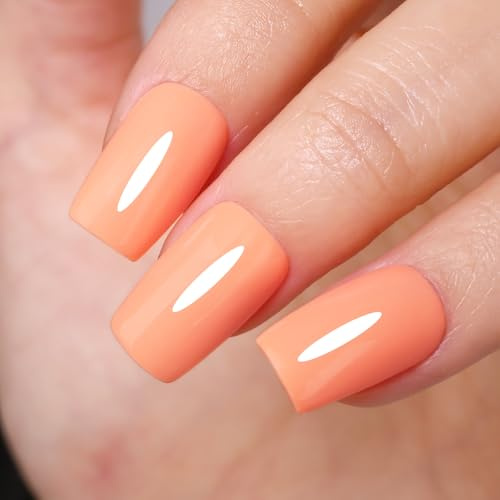 Firedeep 10ml Hema Free Light Coral Orange Gel Nail Polish Soak Off Long Lasting Summer UV LED Cure for Nail Art DIY Home Salon Gift for Women