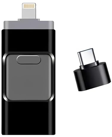 Clé USB pour Iphone, 2 pièces Cle USB pour Iphone Stockage, U SB pour Iphone Stockage, C Le US B pour Ipone, pour Cl e U SB, Utilisé pour Stocker des Photos, des vidéos et des fichiers (Noir).