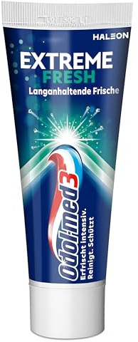 Odol-med3 Extreme Fresh Zahnpasta, 15ml, für langanhaltende Frische | Zahncreme mit tiefenreinigenden** Kristallen für ein sauberes Mundgefühl und frischem Atem