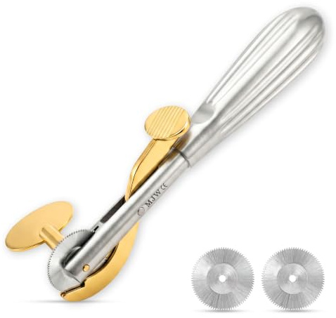 MJW Finger Ring Cutter with 2 Replacement Edges - Stainless Steel Gold Snap-Ring Plier Emergency Jewelry Cutting Tool Ideal First Aid Instrument, EMT Ring Remover Tool with Finger Protection