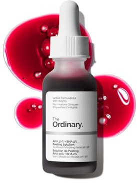 The Ordinary AHA 30% + BHA 2% Peeling Solution, Advanced Exfoliating Peel for Brighter Skin, 1 Fl Oz