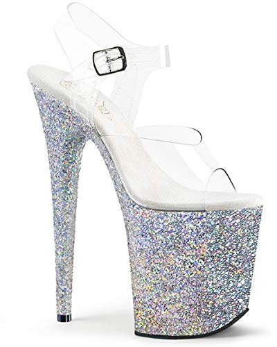 Pleaser FLAMINGO-808LG Clr/Slv Multi Glitter UK 2 (EU 35)