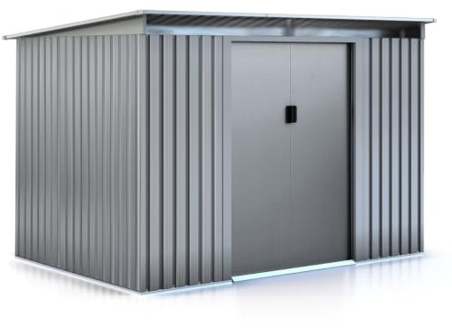 Gerätehaus aus Metall mit Flachdach Texas - 4,72 m² - Grau