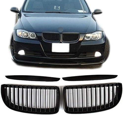 2005-2008 E90 E91 325i 328i 335i Rejilla delantera de riñón, color negro mate, par
