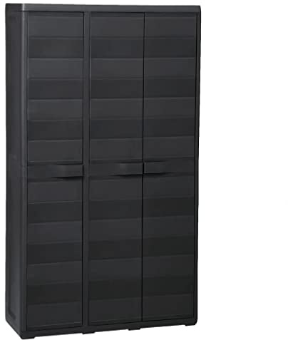 vidaXL Gartenschrank 4 Regale Geräteschrank Geräteschuppen Kunststoffschrank