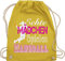 Turnbeutel Rucksack - WM 2023 Trikot Ersatz - Echte Mädchen Spielen Handball weiß - Unisize - Gelb - taschen handballer geschenke maedchen tasche beachhandball mädels gym bag halbball beutel fans
