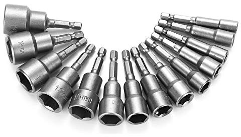 Steckschlüsseleinsatz für Bohrmaschinen, Nuss-Schraubendreher, 10 Stück, 6–19 mm, Sechskantschaft, magnetischer Steckschlüsseleinsatz für Bohrmaschinen, Mutterndreher und Schlag-Stecknuss-Adapter