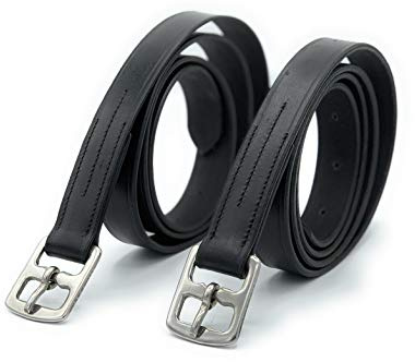 Astile Leather Stirrup Leathers Adults Or Childs Black Brown Color Strong Leather With Soft Finish (54-Inch, Black)
