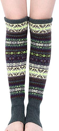 Kordear Women Leg Warmers - Winter Warm Knee Leg Warmer Ladies Crochet Knitted Long Boot Cuffs Socks Soft Cosy Ankle Warmer Footless Knee Socks with Bohimina Pattern for Women Girls Yoga UK