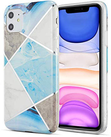 DEFBSC iPhone 11 Pro Max Marble Case, Simple Marble Pattern Slim Soft TPU Shockproof Anti-Scratch Back Cover Case for 6.5 inch iPhone 11 Pro Max, Blue