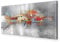 murando HandArt Bilder auf Leinwand 120x60 cm Abstrakt 1 tlg Leinwandbild Wandbilder Wohnzimmer Wanddekoration Moderne Kunst - grau silber bunt a-A-0415-b-a