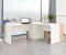 Schreibtisch - Eckschreibtisch - Büro Möbel [Funktional und Robust] - Gaming Tisch - Computertisch - in Sonoma-Eiche - Weiss ca.: B 185/185 x H 75 x T 75 cm | Schreibtisch Set