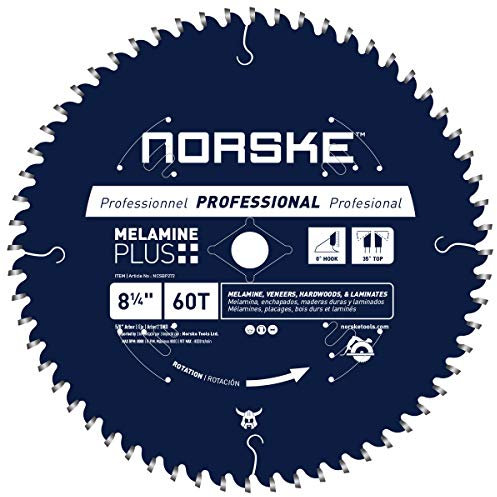 Norske Tools NCSBP272 Melamin-Sägeblatt für ultraglattes Schneiden von Melamin, Laminat, Harthölzer und Laminatböden, 1,6 cm Bohrung mit Diamant-Knockout