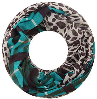 Majea Damen Loop Schal - Karo, Leo, grün Damen Artikel-Nr.441366