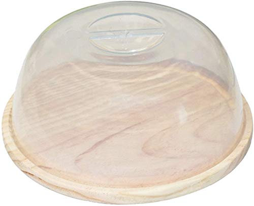 Wagtail Quesera Redonda con Tapa de Plastico – Caja Queso Madera – Ideal para Conservar Frescos Tus Quesos - Diámetro Ø 18cm
