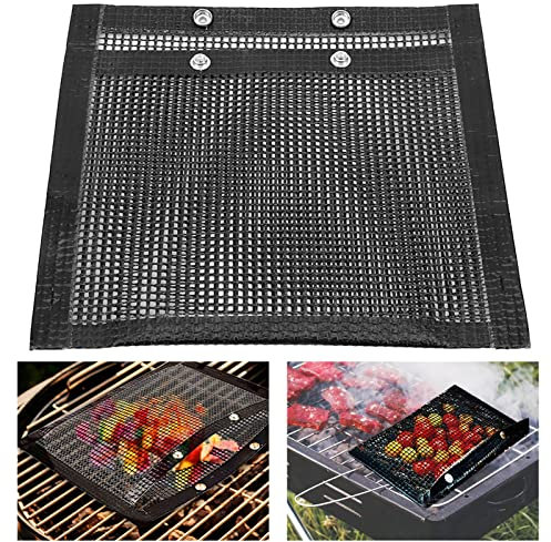 HERCHR Grillbeutel, BBQ Grill Mesh Bag Antihaft-Grilltasche, Wiederverwendbare Grillbeutel Antihaft-hitzebeständige Mesh Bag BBQ Tools Kann Eine Vielzahl Von Gemüsenudeln Und Fleisch Grillen[22x27 Cm]