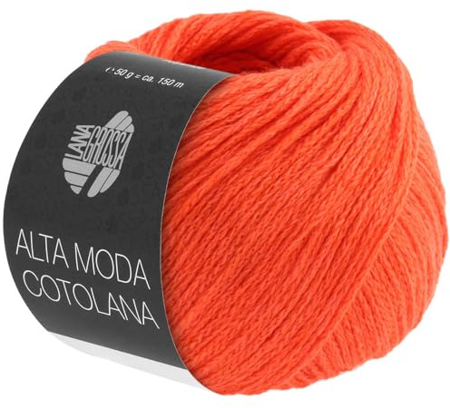 LANA GROSSA Alta Moda Cotolana | Edles Kettengarn aus 45% Schurwolle (Merino superwash), 45% Pima Baumwolle & 10% Polyamid| 50g Wolle zum Stricken & Häkeln | 150m Garn FB 22