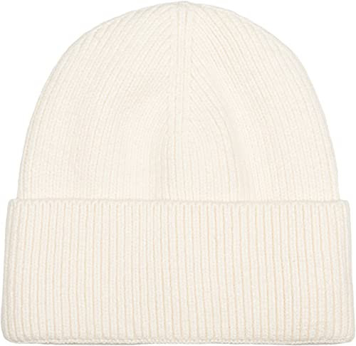 styleBREAKER Unisex Strickmütze mit Rippenmuster und breiter Krempe, Feinstrick Mütze doppelt gestrickt, Strick Beanie 04024190, Farbe:Creme-Beige