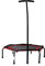Ultrasport Fitness Trampolin Hexagon, kompaktes 126 cm Indoor Trampolin für geräuscharmes Jumping Fitness Training zuhause, Sprungtuch hochwertig, super Sprungdynamik, GS-geprüft, Schwarz-Rot