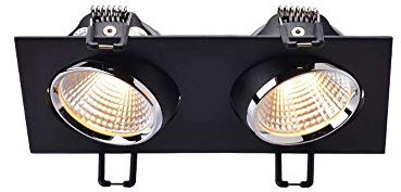 LUOFDCLDDD Spotlight14W Doppia Teste Anti-Glare Led Spotlight da Incasso 25 Griglia Girevole da Incasso a Incasso per Abbigliamento Negozio Di Illuminazione Illustration Cri90 36 Angolo Angolo Traffe