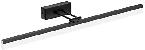 Klighten LED Spiegellampe Badezimmer 18W 1170Lumen, 80cm Schwarz Spiegelleuchte Bad, 180 Grad Einstellbar Modern Wandleuchte Bad Badlampe Wand Aluminium, Kalt Weiß 6000K
