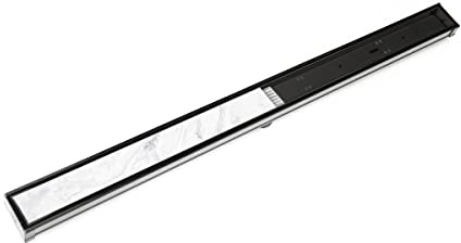 Infinity Drain S-LTIF 6596 BK 96 S-PVC Series Low Profile Complete Kit with 2 1/2 Tile Insert Frame in Matte Black