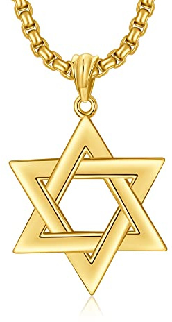 PDTJMTG Davidstern Kette 925 Silber Anhänger mit Edelstahl Kette Davidstern Halskette für Damen Herren