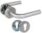 Amig - Jeu de poignées de porte avec rosace | Mod. 4RBX | 135 x Ø19 mm | Carré de 8 mm | Design élégant et simple | Acier inoxydable argenté mat