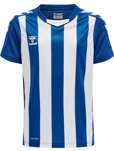 hummel hmlCORE XK Striped Jersey S/S Kids, True Blue/White, 164