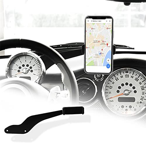 KUNGKIC Supporto per telefono auto Supporto regolabile per telefono auto compatibile con Mini Cooper R50 R52 R53 Accessori interni 360°Rotazione in lega di zinco ABS (clip)