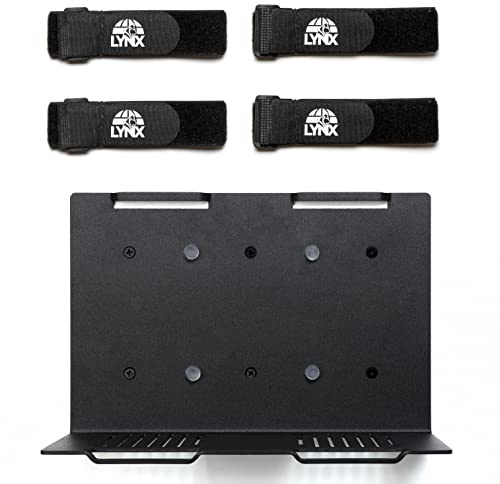 GEOLYNX Wandhalterung, belüftete Computer-USV, NAS-Server, Workstation, unterbrechungsfreie Stromversorgung, Wandhalterungs-Set mit Hardware und Riemen + 80-mm-Gehäuselüfter-Befestigungspunkte (Lüfter