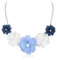 EVER FAITH Blume Statement Halskette, Sommer Urlaub Florale Blaue Halsketten für Damen Mädchen