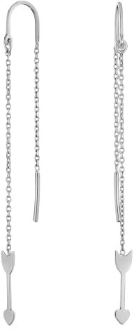 JC Jeweller Carat Damen Einfädel Ohrringe 925 Sterling Silber rhodiniert Zirkonia mit Geschenkbox (Pfeil)