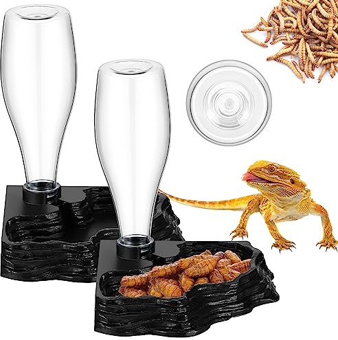 Mumufy Wasserspender für Reptilien, 2 Stück, automatischer Wasserspender, 382.7 g, für Bartagamen, Terrarium, Schildkröte, Geckos, Frosch