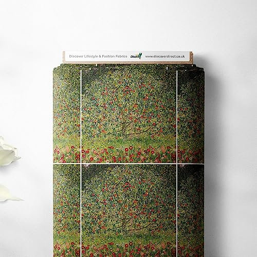 100% Baumwolle Kissenpaneele Gustav Klimt Symbolist Maler Bedrucktes Design Quilten Handwerk Kleid Qualität Nähen Stoff Material (3 Paneele, Apfelbaum)