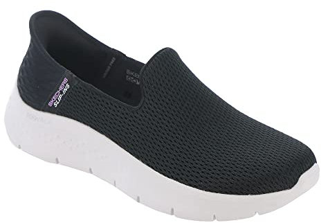 Skechers Women's Hands Free Slip-ins Go Walk Flex-Relish, Zapatillas Mujer, Negro y Blanco, 40 EU Estrecho