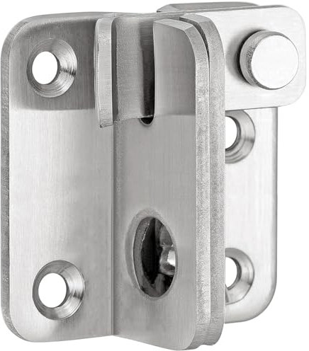 Litensh Loquet coulissant pour porte serrure de sécurité pour armoire de grange, cage pour animaux domestiques, salle de bain, garage, fenêtre, ouverture à droite (Argenté, S: 40 x 45)