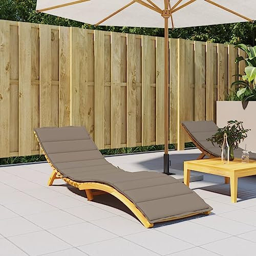 Annlera Taupe Sonnenliegen-Auflage 200x70x3cm Oxford-Gewebe Gartenmöbel Liegestuhl Sitzauflage für Gartenstuhl und Gartenliege