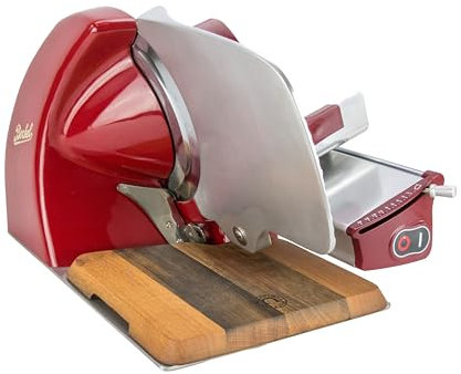 Berkel Affettatrice Home Line 250 in rosso – Affettatrice Premium con tagliere realizzato a mano in legno, HL250-R-FHB