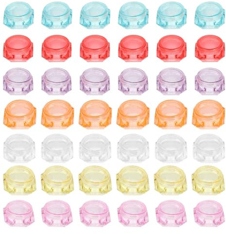 FRCOLOR 40st Cremes Flasche Halbmond Löffel Sahnebehälter Runde Perlen Lippenbalsam Durchsichtige Kunststoffbehälter Aufbewahrungstöpfe Für Perlen Mini Schmuck Plastik Gesichtsmaske 3g