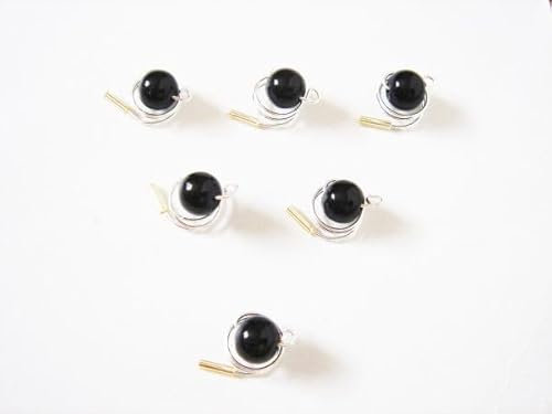 Haarschmuck - 6 Haarspiralen Curlies mit Perlen in der Farbe schwarz - Brautschmuck