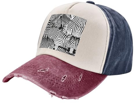 Zebra Unisex Verstellbar Atmungsaktiv Denim Sport Cap Stylische Outdoor Baseball Cap Zebra One Size Zebra One Size Zebra One Size, Zebra, One size